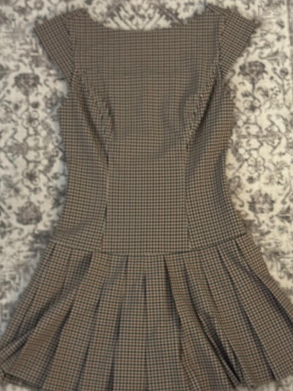 Sunday Best Brown Plaid Cap-Sleeve Fit-and-Flare Dress